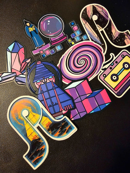 SWIRLY D Sticker