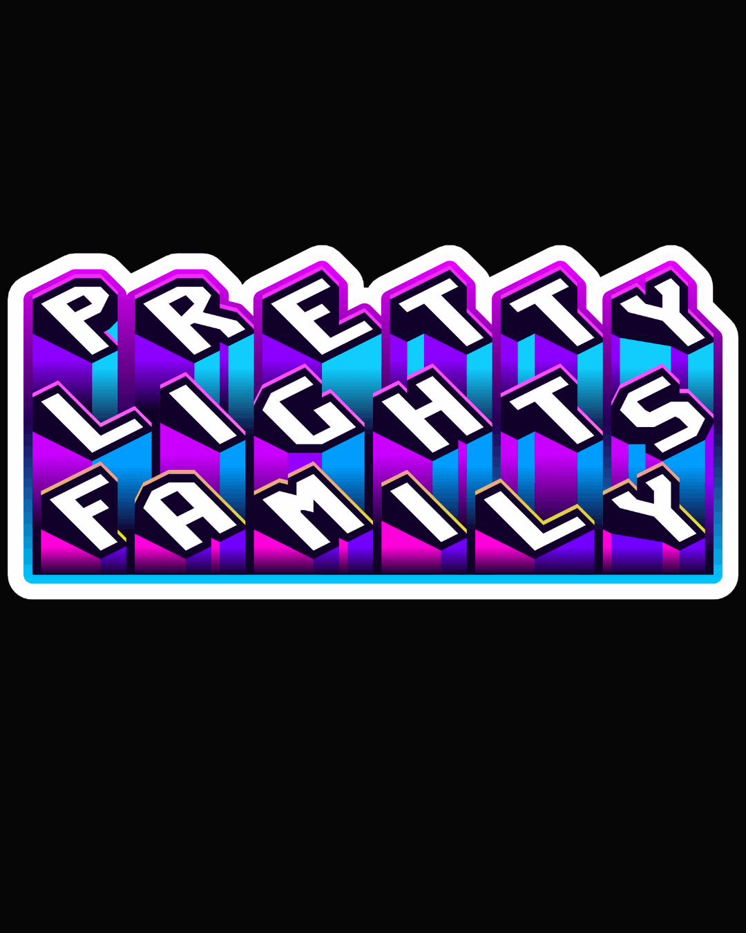 Pretty Lights Family PLF Sticker #1 premium embossed vinyl sticker