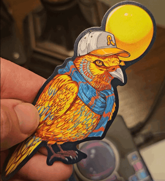 Pretty Lights YellowBird V1 Spot UV sticker from Illumination Lab